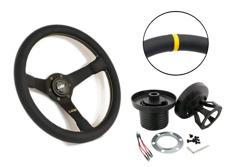 Set Luisi Mirage Sportlenkrad Leder schwarz geschüsselt & Nabe Audi A3 1996-2003 W7317